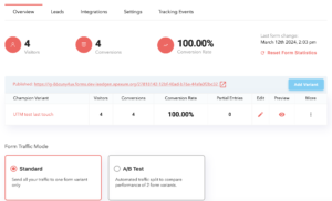 LeadGen App form settings